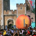 Frankie Locke ~ The Giant Peach, outside Cardiff Castle